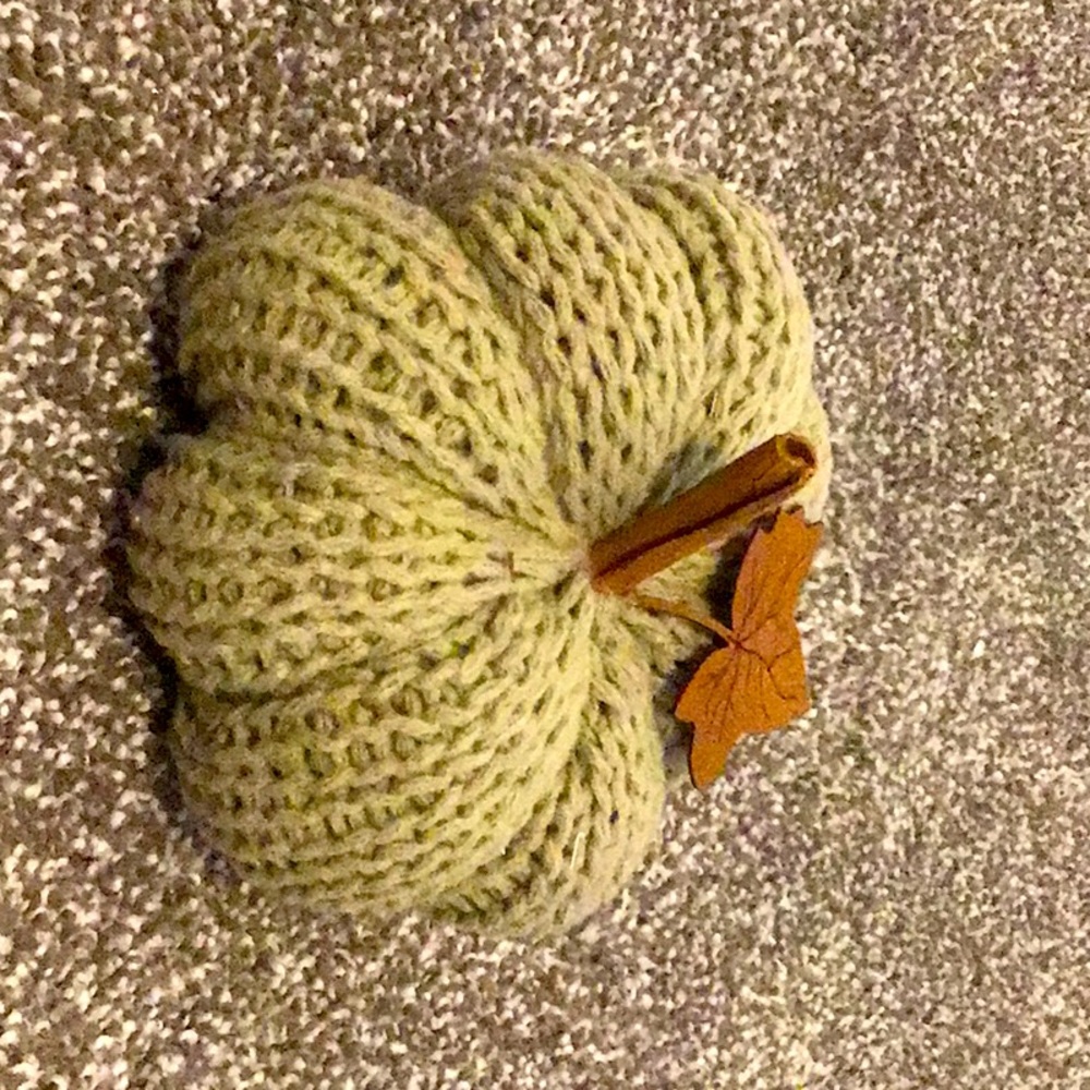 Green Rebecca stitch knit pumpkin